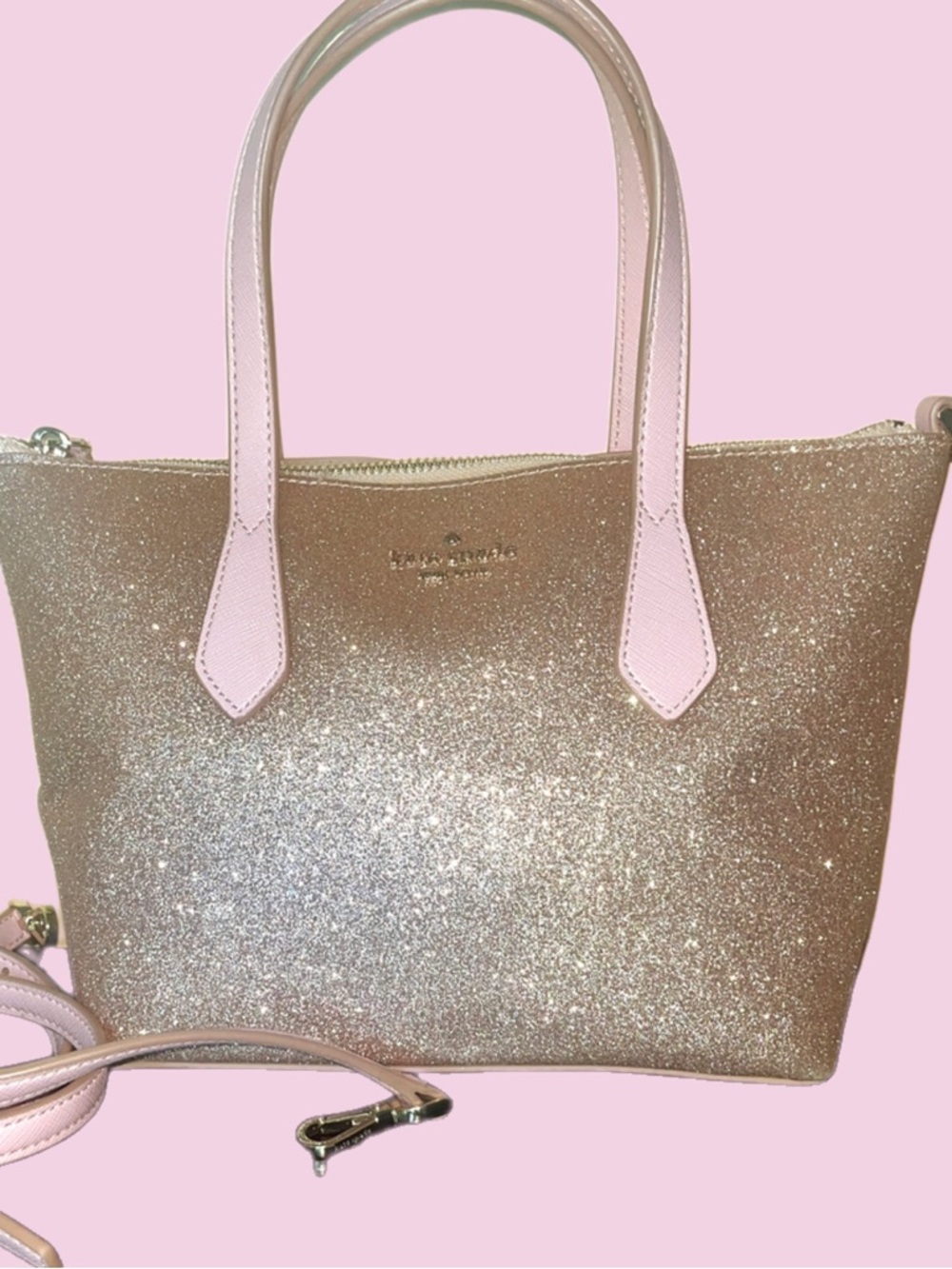 Kate Spade New York Gold Glitter Joeley Small Bag w/Charms - Picture 3 of 6